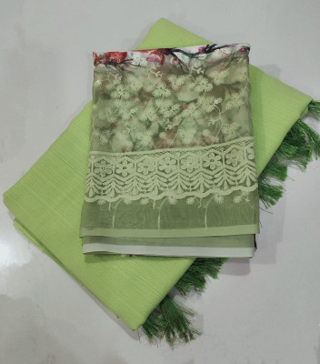 Vijayhanuman Self Design Daily Wear Georgette Saree(Light Green)