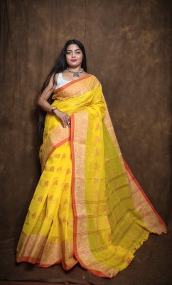 Sreyoshi Woven Tant Pure Cotton Saree(Yellow)