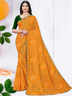 HouseOfCommon Ombre Bollywood Georgette Saree(Yellow)