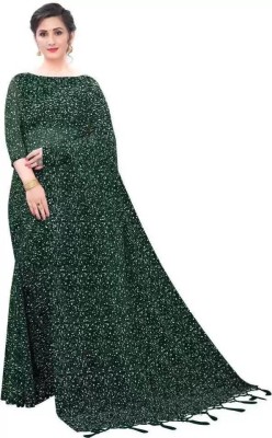 Suali Printed, Self Design, Solid/Plain Bollywood Net Saree(Green)