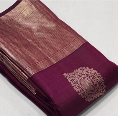 shivdarshan creation Woven Kanjivaram Pure Silk, Art Silk Saree(Maroon)