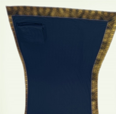 HouseOfCommon Solid/Plain Banarasi Lycra Blend, Chiffon Saree(Dark Blue)