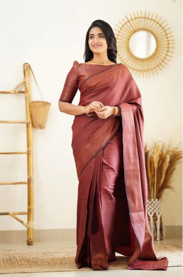 Bermondsey Self Design Banarasi Silk Blend Saree(Maroon)