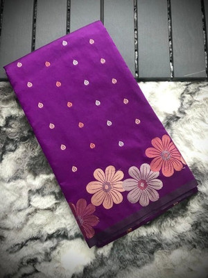 CENTURY CREATION Self Design Banarasi Jacquard Saree(Purple)