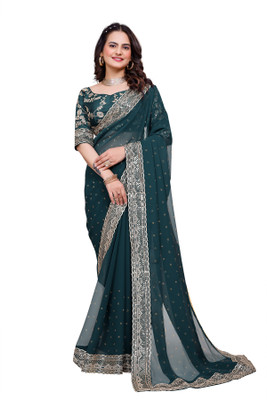 NAKSH CREATION Self Design Bollywood Georgette Saree(Multicolor)