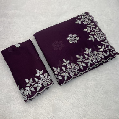 Shatayu Solid/Plain Bollywood Silk Blend Saree(Maroon)