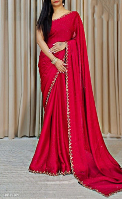 KAKADIYA CREATION Embellished Bollywood Chiffon Saree(Red)