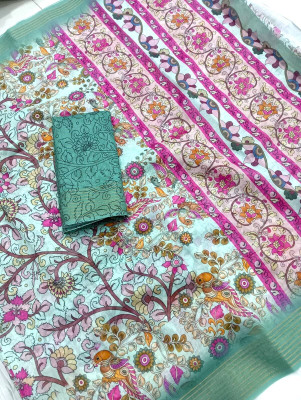 PRTRENDZ Printed Kanjivaram Chanderi, Pure Silk Saree(Multicolor)
