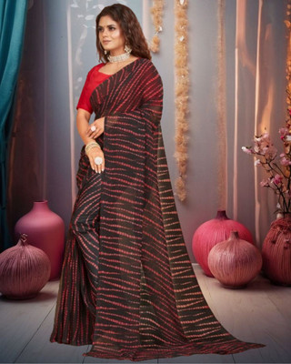 Jayu Embroidered Bollywood Georgette Saree(Brown)
