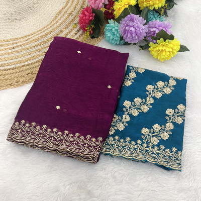 Tradivibe Solid/Plain Bollywood Chiffon Saree(Magenta)