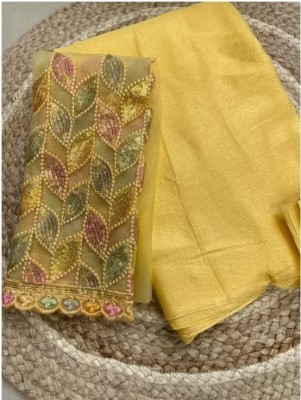 SARETRA MALL Embroidered Bollywood Chiffon Saree(Yellow)