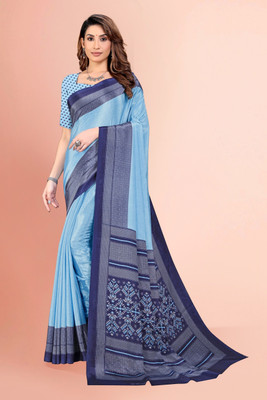 Vimla Printed Bollywood Tussar Silk Saree(Blue, Dark Blue)