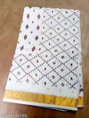 Moumita Printed Handloom Pure Cotton Saree(Multicolor)