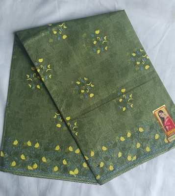 Minu Fashion Woven, Printed, Digital Print Bollywood Pure Cotton Saree(Green)