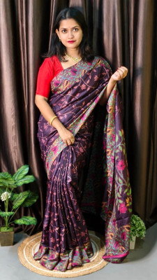 Suto Woven Berhampuri Art Silk Saree(Purple)