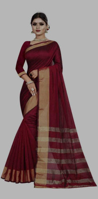 Sita Printed Bollywood Cotton Blend Saree(Red)