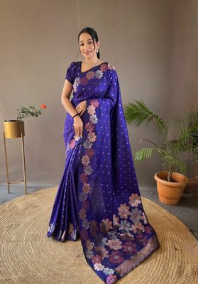 Tasrika Self Design Kanjivaram Silk Blend Saree(Multicolor)