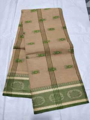 HouseOfCommon Printed Tant Pure Cotton Saree(Grey)