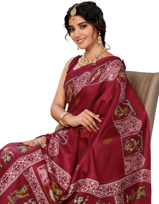 Priyashi Self Design Bollywood Art Silk Saree(Maroon)