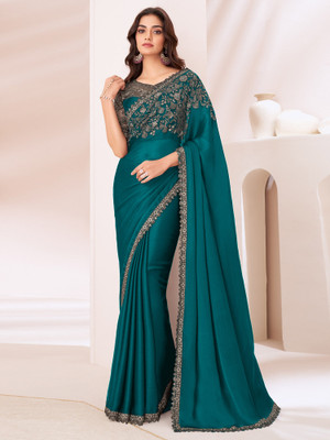 Tasrika Embellished Bollywood Chiffon Saree(Blue)