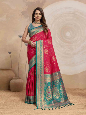 Maanyata Woven Banarasi Silk Blend Saree(Multicolor)