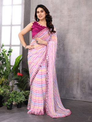 Divastri Printed Bollywood Georgette Saree(Pink)
