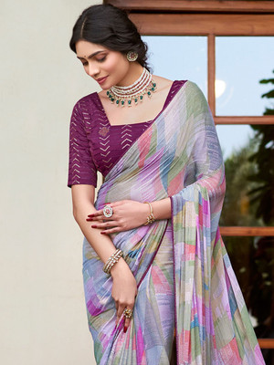 ANOUK Printed Daily Wear Chiffon Saree(Multicolor)