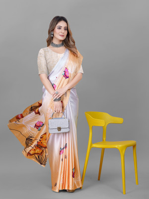VERCO Digital Print Bollywood Crepe Saree(Multicolor)