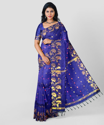 SSP Woven Handloom Pure Silk Saree(Blue)