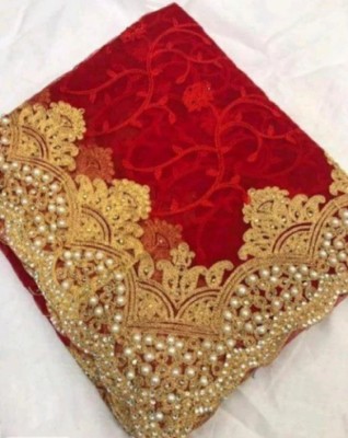 NIYANTAKSH Embroidered Bollywood Net Saree(Red)