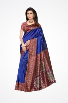 Saadhvi Printed Mysore Pure Silk Saree(Blue)