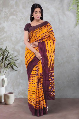 Kalamandir Dyed Bollywood Silk Blend Saree(Mustard)