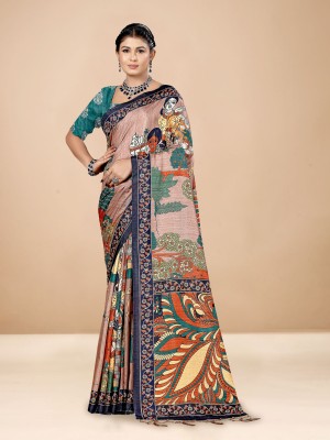 ANOUK Digital Print Bollywood Crepe Saree(Brown)