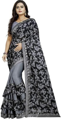 S S CREATION Woven Bollywood Lycra Blend Saree(Grey)