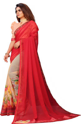 VARNI DESIGNER HUB Printed Bollywood Georgette Saree(Red)