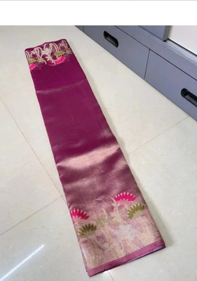 Tahira creation Woven Kanjivaram Tissue Saree(Pink)
