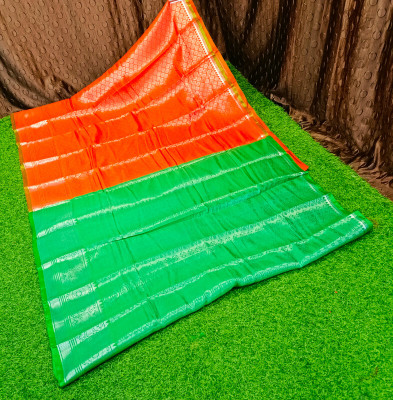 Spewim Printed Mysore Art Silk Saree(Orange)