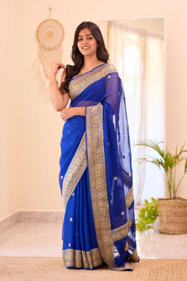GATISHVAM TEXTILE Woven Banarasi Art Silk Saree(Blue)