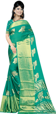 nirmal creation Self Design Dharmavaram Art Silk Saree(Blue)