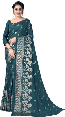 Vedant Vastram Printed Bollywood Silk Blend Saree(Light Blue)