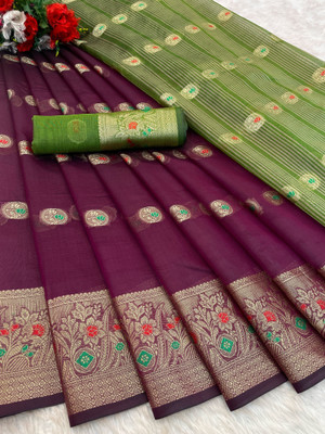 DURGA TEXTILE Woven Daily Wear Jacquard, Organza Saree(Multicolor)
