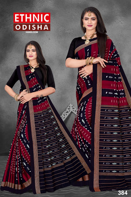 Tareni Floral Print Sambalpuri Pure Cotton Saree(Multicolor)