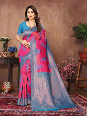 Soor Panchi Woven Kanjivaram Pure Silk Saree(Light Green)