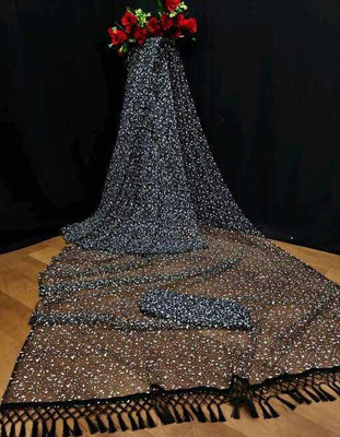 Varishtaa Self Design Bollywood Net Saree(Black)