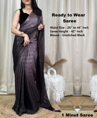 Riddhi textile Hub Striped Manipuri Chiffon Saree(Purple)