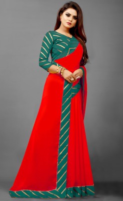 Rashiklal & Co. Self Design Bollywood Georgette Saree(Red)