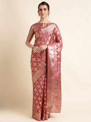SHRIMAY Woven Bollywood Organza, Net Saree(Multicolor)