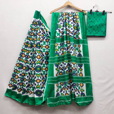 ARSH ENTERPRISE Printed Handloom Pure Cotton Saree(Light Green)