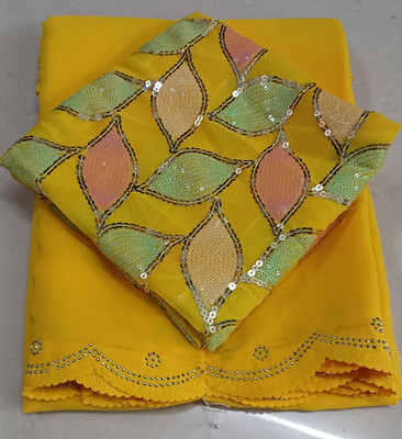 HouseOfCommon Embellished Bollywood Georgette Saree(Yellow)