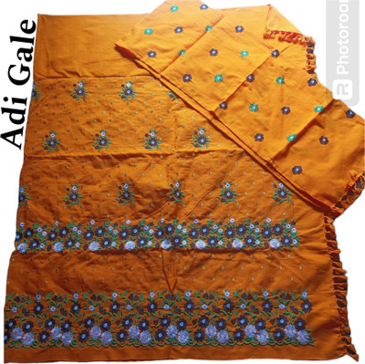 Dakmanda Self Design Handloom Pure Cotton Saree(Pack of 2, Yellow)